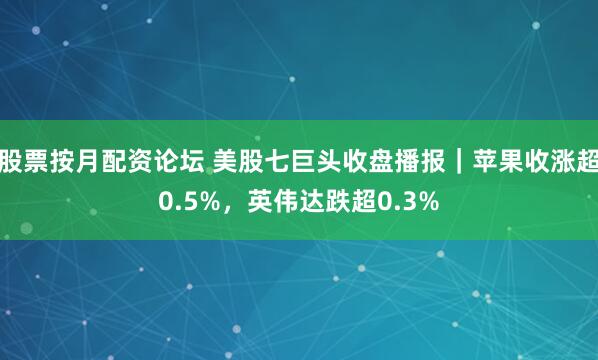 股票按月配资论坛 美股七巨头收盘播报｜苹果收涨超0.5%，英伟达跌超0.3%